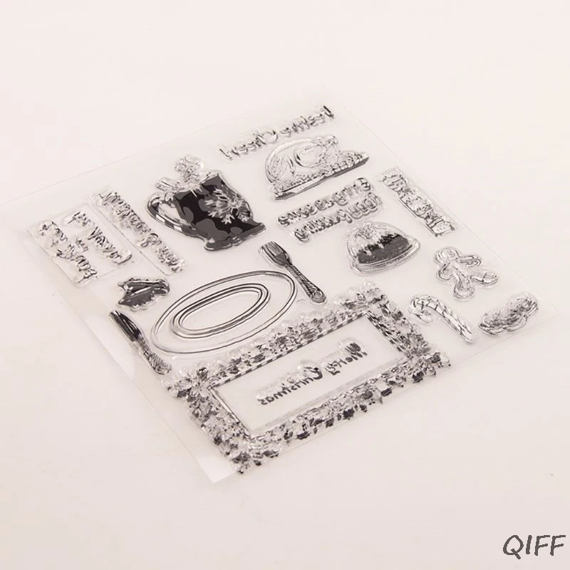 Рождество кофе силиконовый прозрачный печать штамп DIY Скрапбукинг рельефная фотография карты