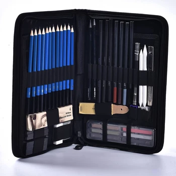 

48 Pcs/lot Sketch Drawing Tool Set Profession Painting Set Art Supplies Pencil Stick Eraser Knife Pencil Extender Sharpener