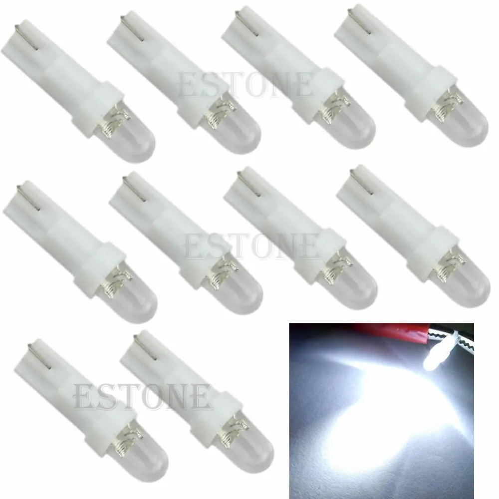 LED Car Lights 10Pcs Headlight T5 12V LED Car Wedge Dashboard DASH Gauge Light Bulb