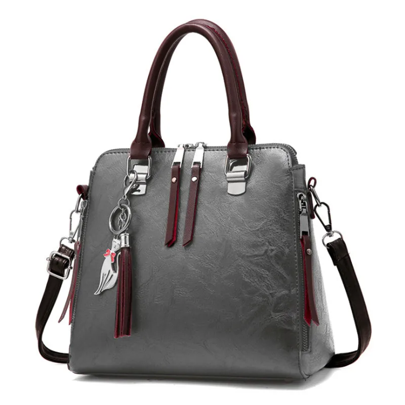 Ladsoul из искусственной кожи Для женщин сумки-мессенджеры сумки-тоут с кисточками дизайнерская сумка через плечо сумка Бостон сумки Лидер продаж
