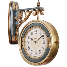 Большие европейские двойные односторонние часы для гостиной Современные Простые североамериканские двойные односторонние часы креативные бесшумные часы 50wc025