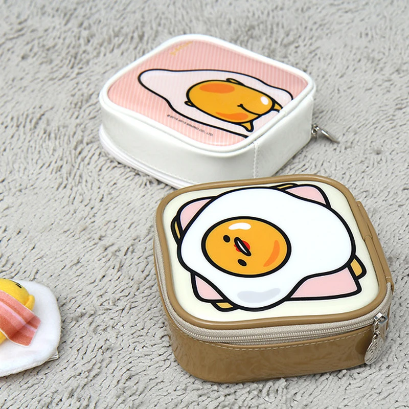 Японская мультяшная косметичка Gudetama для женщин, дорожная сумка для хранения, ПВХ водонепроницаемая сумка для мытья рук, косметичка