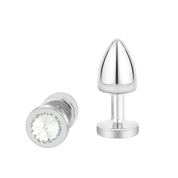 Rainbow Rose gold pink silver mini small size round jewerly Crystal Metal anal beads butt plug Jewelry sex toy for female male 4