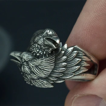 bague viking corbeau