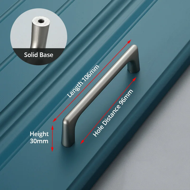 Pearl Nickel 96mm Современный минималистичный цинковый сплав черная длинная ручка кухонный шкаф выдвижной ящик шкафа Ручка мебель - Цвет: Pearl Nickel 96mm