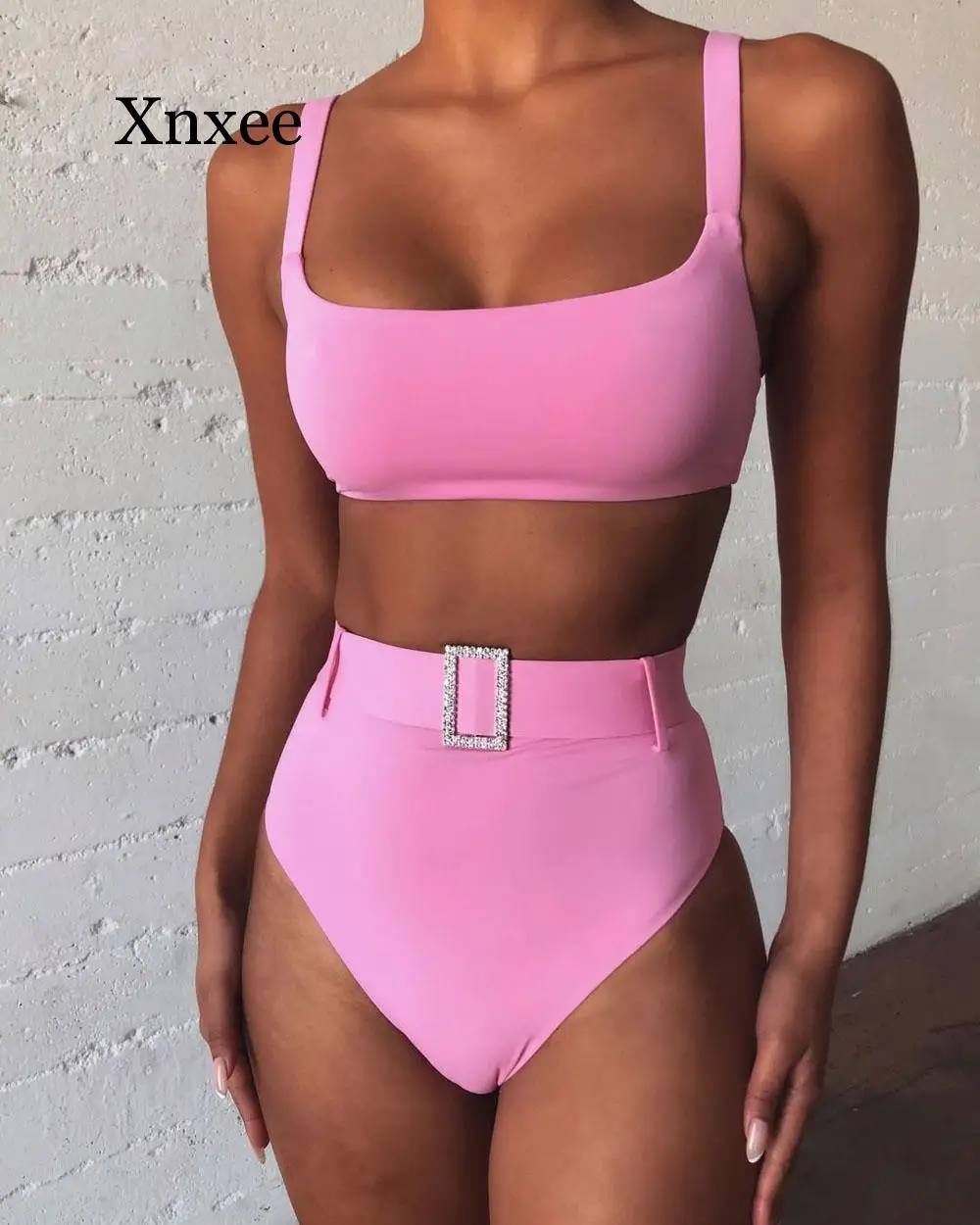 red purple Pink High Cut Push Up Swimsuit High Waist Bikini 2020 Women Swimwear Two-pieces Bikini set Bather Bathing Suit Swim