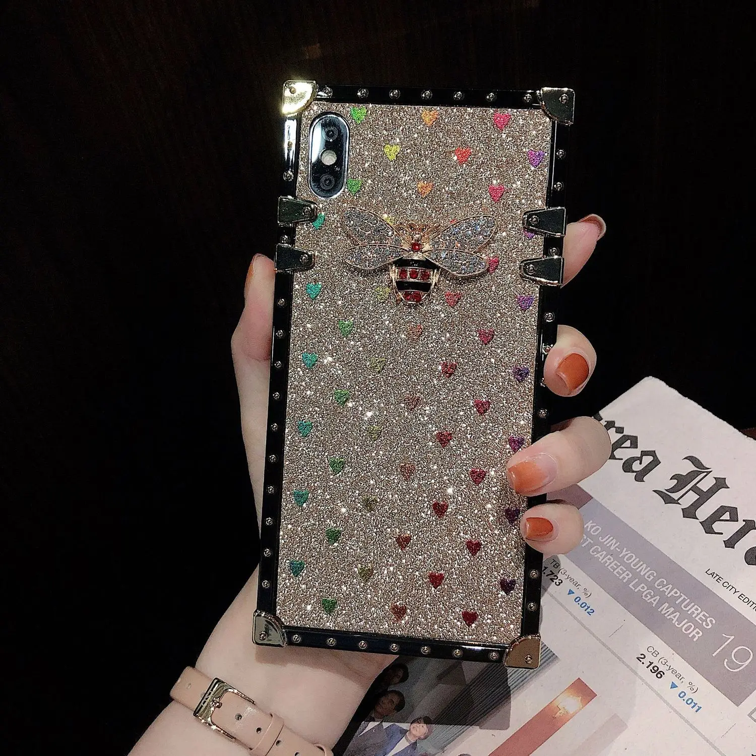 VOZRO Tide Bees Shimmering For Iphone 8 Plus 6s 6 X 7 Case Love Hand Shell 2
