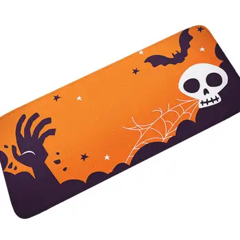 

Halloween 40*120cm Anti-slip Rugs Bedside Sofa Area Rugs Skull Bats Flannel Memory Foam Doormat Floor Kitchen Rug Carpet