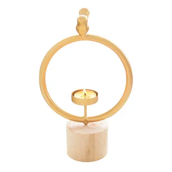 

ins Nordic children's room decoration style golden iron ornaments birdie with iron ring candle holders home bedroom decor 2020