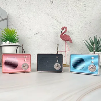 

Portable Bluetooth Audio Retro Mini Wireless Radio Compact and Cute Card Bluetooth Speaker Lithium Rechargeable Radio