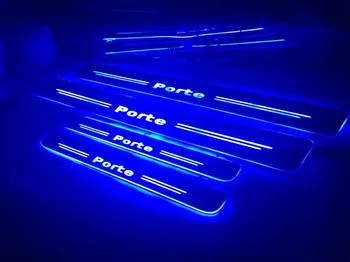 

Acrylic door sill plate strip with led decorative welcome light moving door scuff for toyota Spade Porte