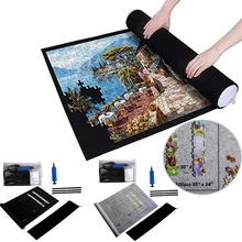 Puzzles Pad Puzzle rouleau feutre tapis tapis de jeu Puzzles couverture pour jusqu'à 1500 pièces Puzzle accessoires nouveau Portable voyage sac de rangement