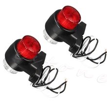 #Special Offers 	1 Pair 10-30V 8 LED Red  White Side Marker Light Lamp for Trailer Truck Lorry Caravan	