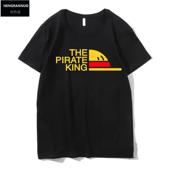 

New Brand One Piece T-Shirt Men The Pirate King T Shirt Mens Luffy Tshirt Summer Tees Japanese Anime Cotton Short Sleeve Men Top