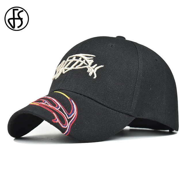 FS 2023 Trendy Fish Bone Embroidery Hip Hop Caps For Women Men Outdoor  Sports Dad Hats