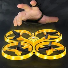 Мини Радиоуправляемый Дрон интерактивный индукционный Дрон игрушки Квадрокоптер светодиодный самолет умные часы дистанционное управление НЛО Дрон детский подарок