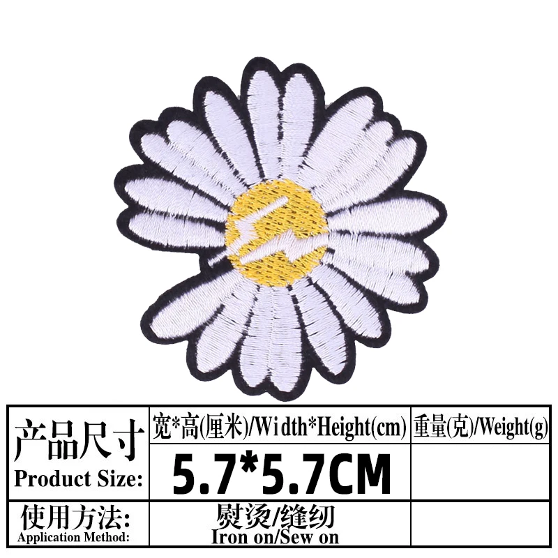 Flower Embroidered Patches for Clothing Thermoadhesive Badges Patch Thermal Stickers for Fabric Clothes Appliques Decoration