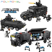 Building Blocks Small particle block swat Armored vehicle Explosion-proof Command vehicle Educational toys 6508-10 lok yee 6508 intelligence improving building block toy blue green yellow red