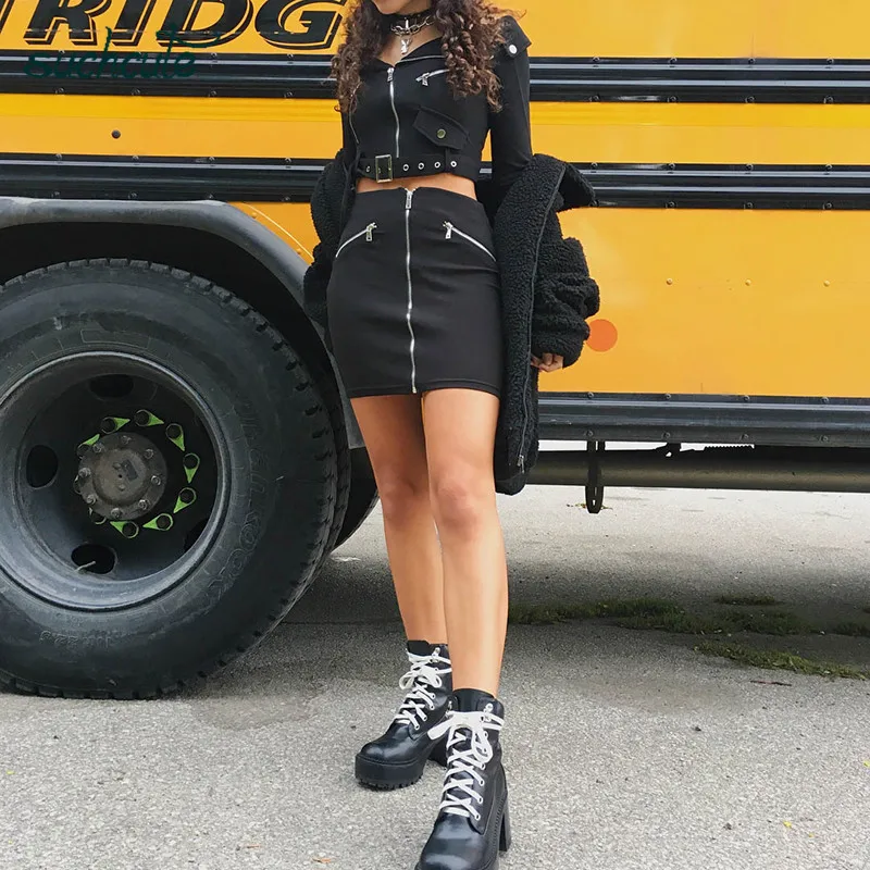 discounted  SUCHCUTE Modis Female Jacket With Zipper Belt Slim Harajuku Korean Style Modis Casual Autumn 2019 M