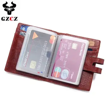 

Fashion Cowide Leather 24 Bits Id Card Holder Multifunction Business Bank Card Case Men Women Credit Passport Rfid Purse Wallet