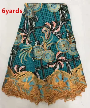 

comfortable wax cloth Lace High Quality Embroidered Wax Lace Fabric 2019 African COTTON Wax cloth For women dress JFSE224