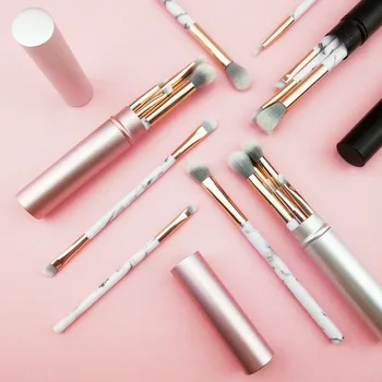 

Marbling Eyeshadow Brush Portable 5 Makeup Brush Set Mini Beginners One Storage Barrel Eye Brush