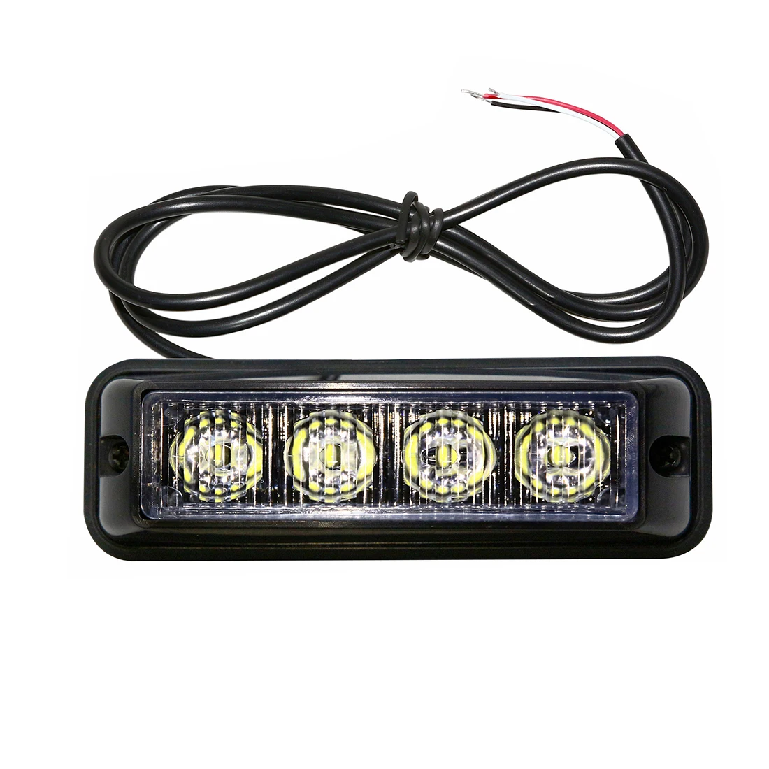 2pcs/lot Amber 4 LED Car Warning Light Flashing Lamp Emergency Beacon Light Bar Hazard Strobe Waterproof 12V~24V