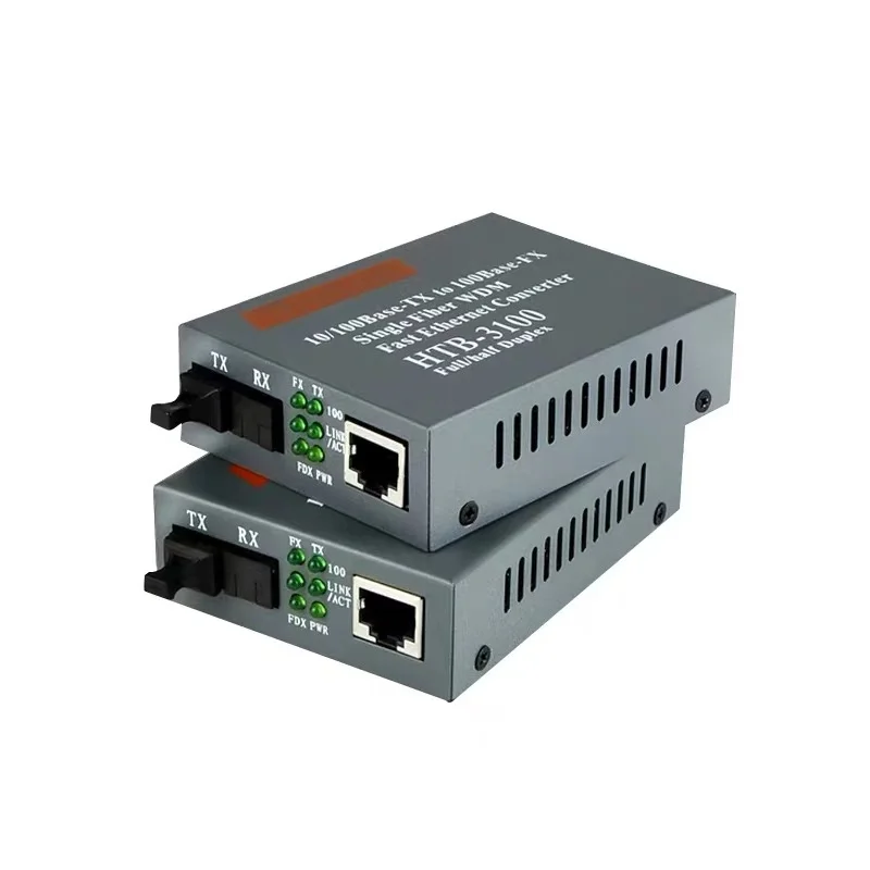 HTB-3100AB 10/100 м базы-tx волоконно-оптический передатчик эфирной сети с медиумом один одномодовый волоконно-оптический преобразователь 25 км SC 10/100 м