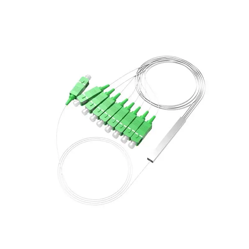 

SC APC 1X8 FTTH Fiber Optic Splitter FBT Optical Coupler 1X8 SC Singlemode simplex Steel Pipe plc optical splitter
