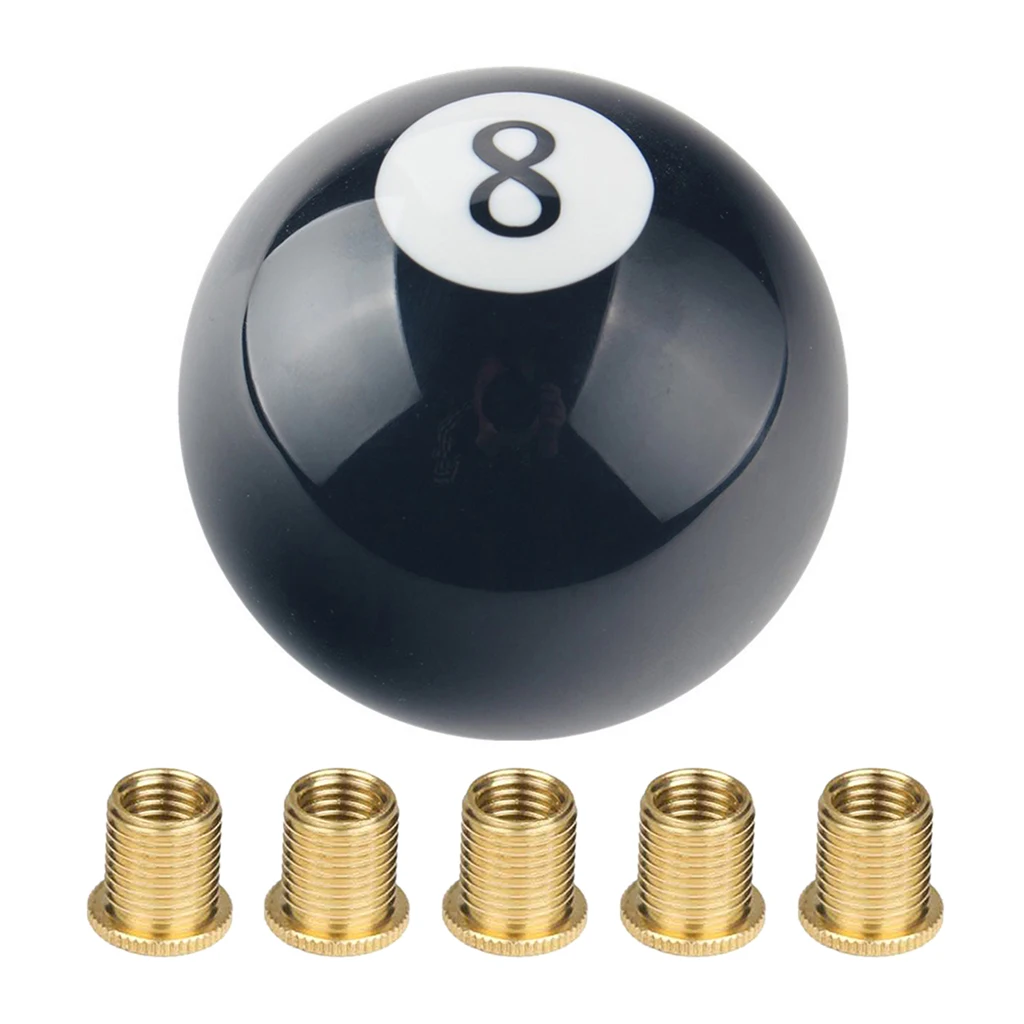 Black 8 Ball M12X1.25 Shift Knob Shifter Lever Selector With M10x1.5 Nuts