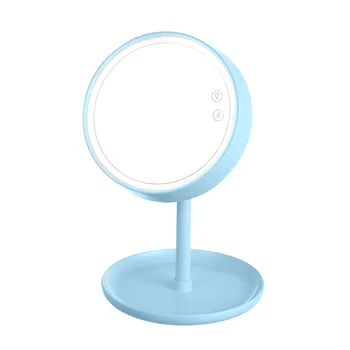 

Creative LED make-up mirror with lamp Desktop make-up mirror Desk lamp touch round dressing mirror