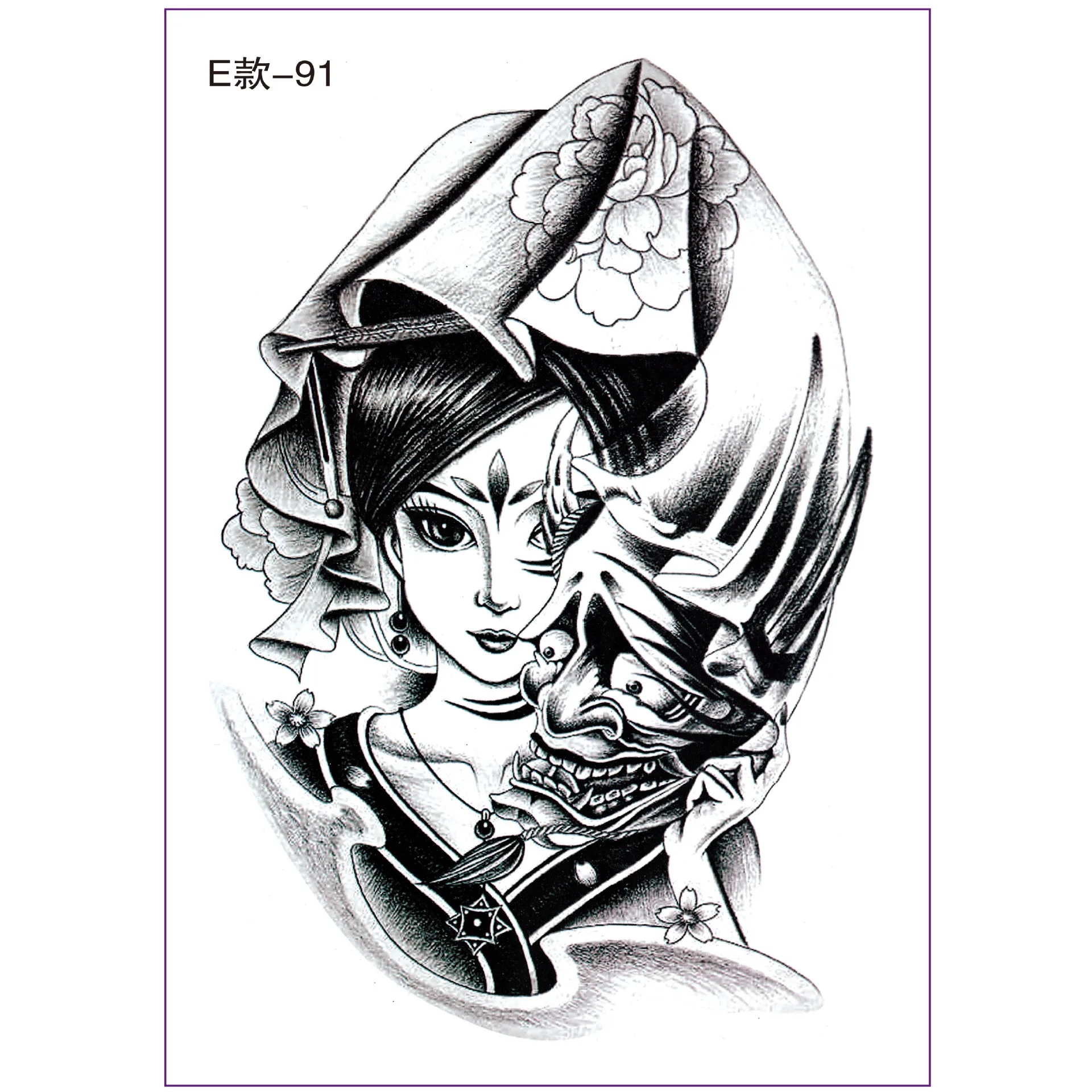 

Tattoo Stickers Waterproof Men and Women Fashion Water Stickers European and American Big Beauty Flower Big Picture Tattooed