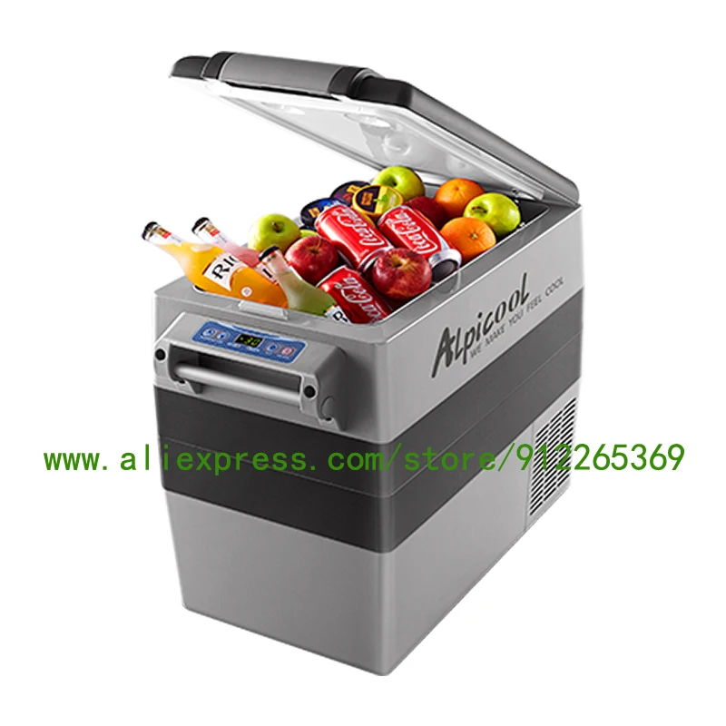 55Liters Car Auto AC/ DC12/24V Portable Camping Picnic Outdoor RV Compressor Refrigerator Mini Fridge Cooler Box Travel Home