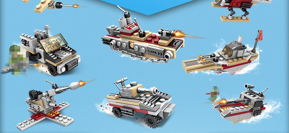 1000pcs ww2 warship building blocks toys model legoINGlys warship battleship