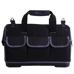 Sacs de rangement d'outils portables à large bouche, pochette étanche pour électricien robuste et entretien des outils avec Base en plastique/tissu 
