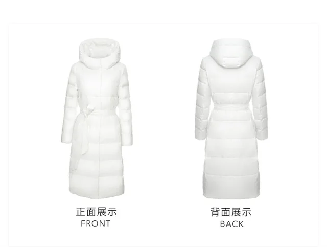 Goldfarm off Season Sale down Jacket Women's Long New Style Hot Selling Korean-style Slim Fit Slimming-Style White Jacket