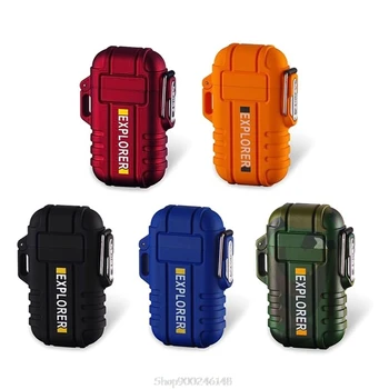 

Waterproof Double Arc USB Rechargeable Charging Electric Metal Cigarette Plasma Pulse Lighter Outdoor S22 20 Dropship