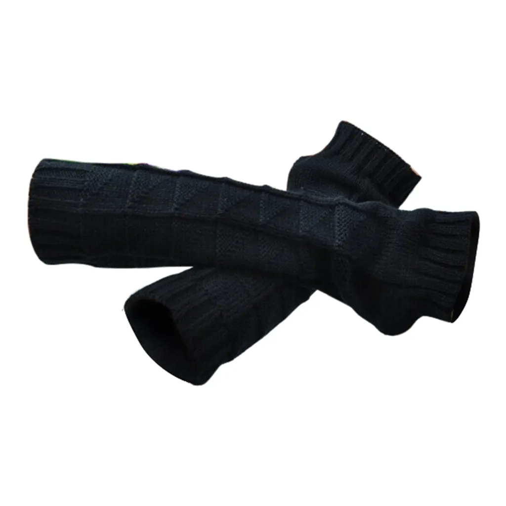 Winter Gloves Women Winter Warm Fingerless Gloves Crochet Thumbhole Knit Wrist Mittens Варежки Перчатки Без Пальцев Dropship#43