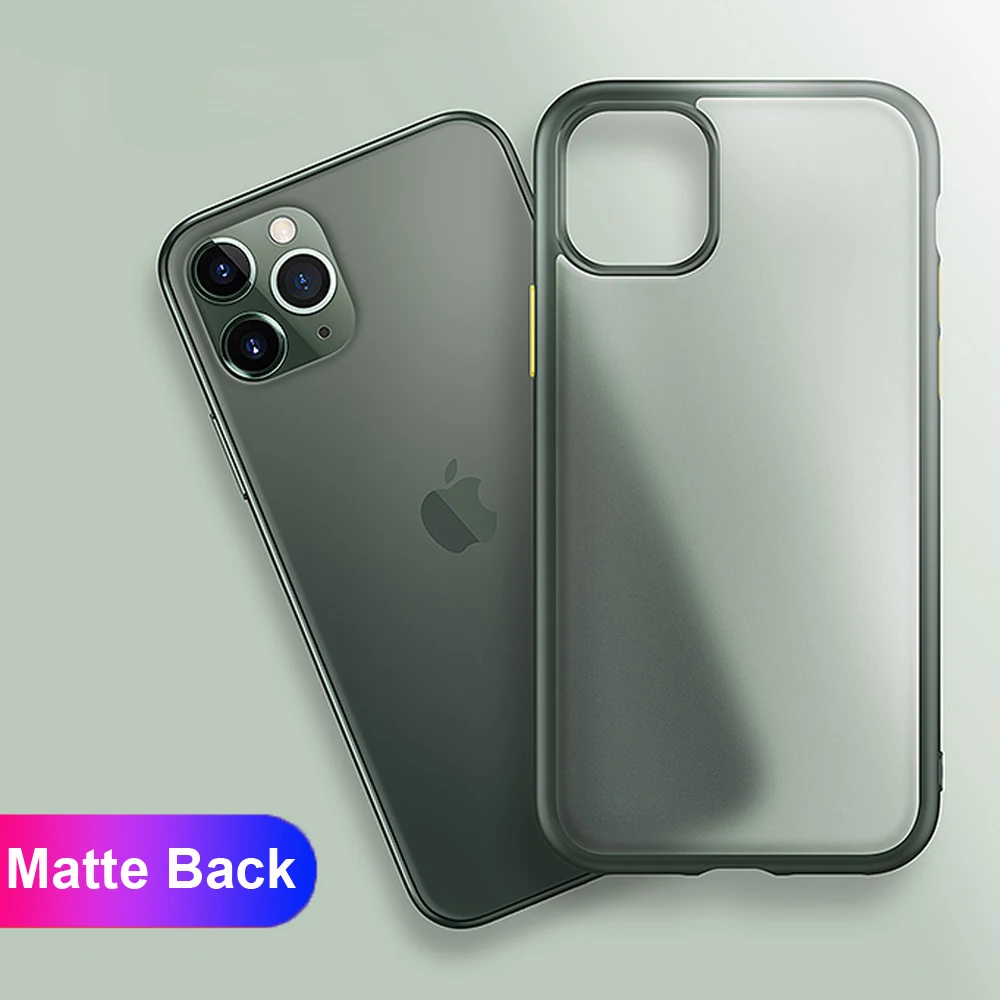 Slim Hybrid Matte Back Cover Case for iPhone 11 Pro Max XR XS X Shockproof Rubber Bumper Hard Plastic Shell 6s 7 8+ |