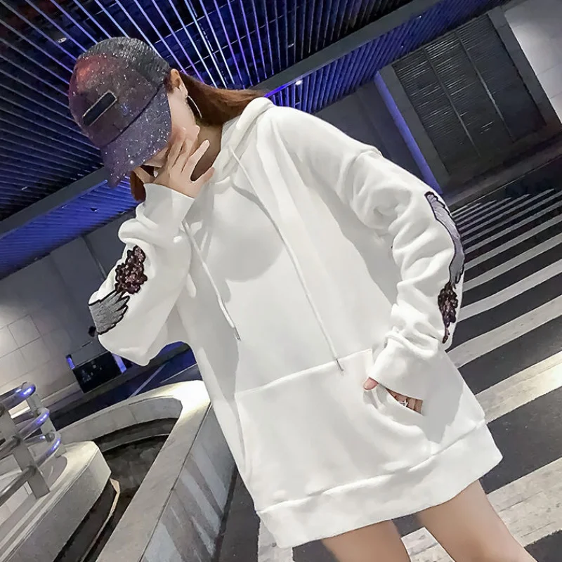 Для женщин Повседневная куртка с капюшоном Одежда для пребывания на открытом воздухе большие размеры Harajuku пуловер с принтом рубашка Для женщин с капюшоном свитер с капюшоном