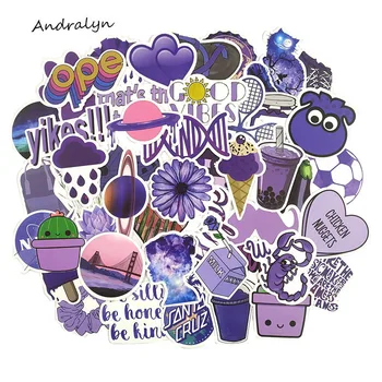 

50Pcs Purple Fresh Graffiti Stickers INS Stickers For Skateboard Laptop Car Styling Luggage Waterproof Stickers For Gift