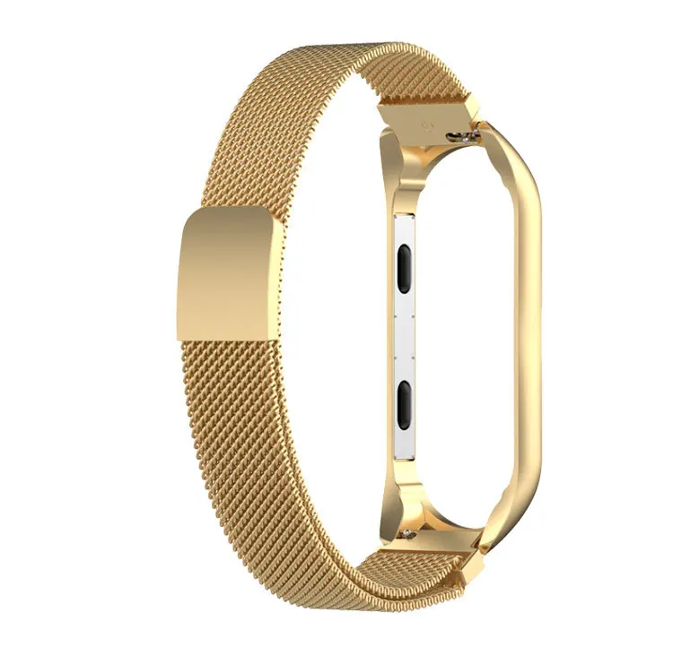 Gold 2 в 1 mi band 4 ремешок часы для Xiao mi band 3 4 смарт-браслет ремешок+ металлический корпус для Xiao mi Band 3 Band4 браслет - Цвет: Gold