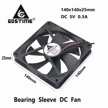 Ventilateur de refroidissement pour boîtier d'ordinateur USB, modèle 140 DC 5V 14025x25mm, 14CM, 140x25mm, 2 pièces par lot
