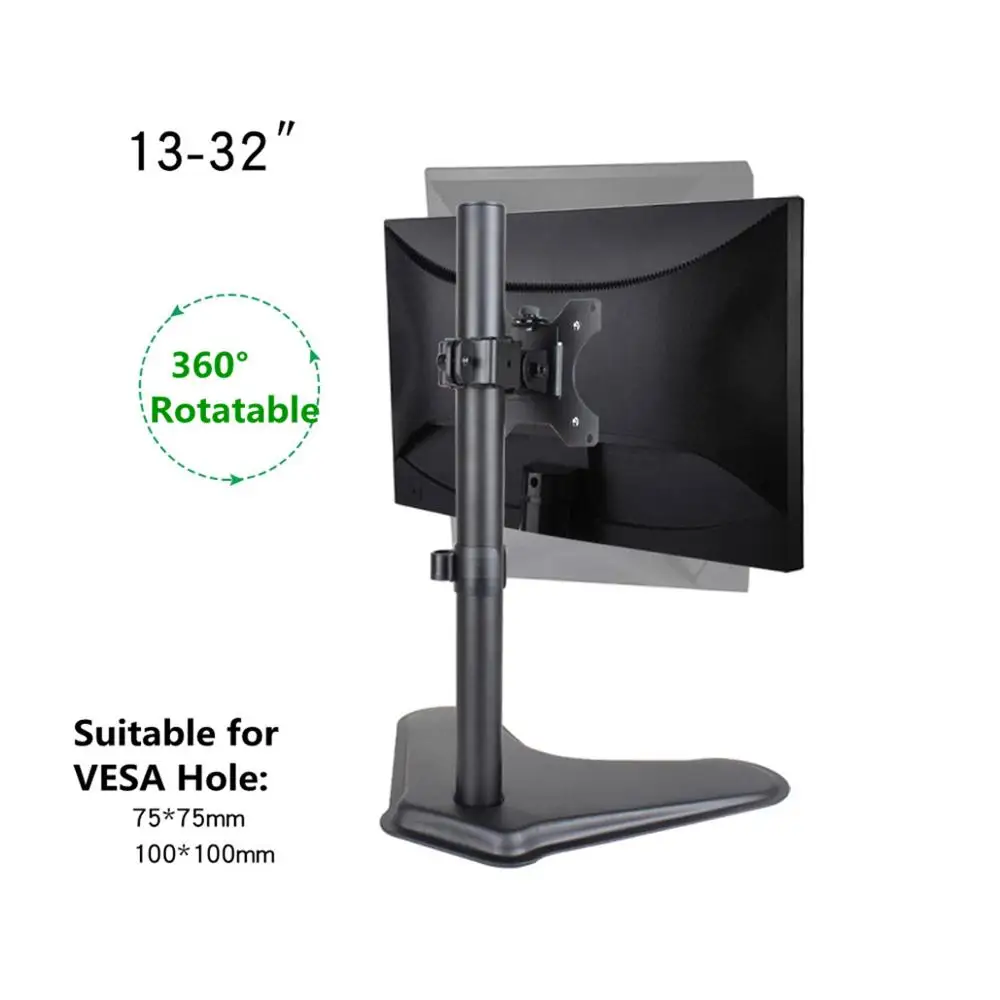 Wearson WS-03V 10 до 32 дюймов монитор VESA стенд одиночный 45 ° наклон и 90 ° поворот и 360 ° Вращение 75x75 мм 100x100 VESA настольная подставка