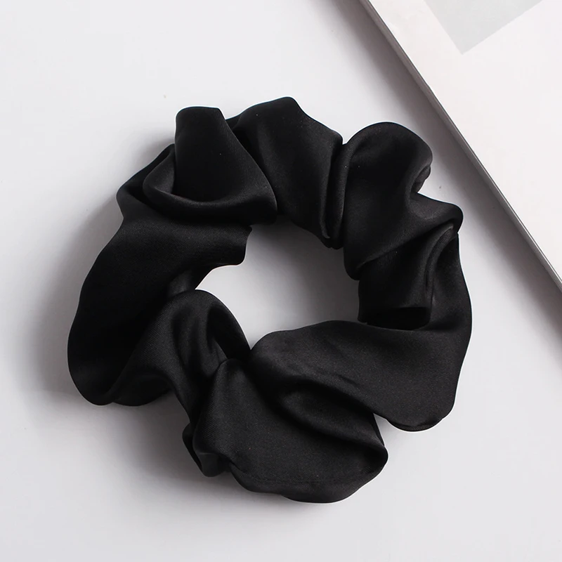 hair band for women Solid Color Silky Satin Scrunchie Elastic Hair Bands Girls Elegant Fashion Ponytail Holder Hair Rope Headwear Red Pink Black Hot head accessories female Hair Accessories