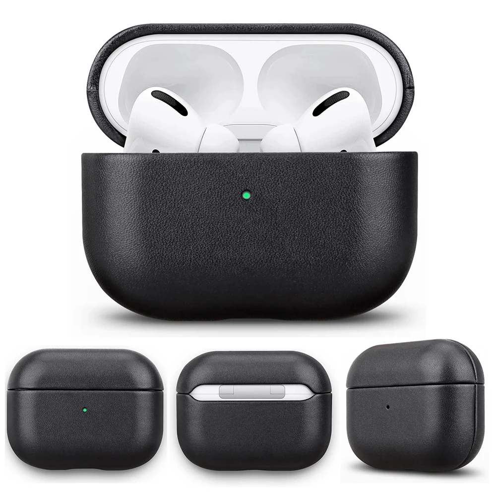 Luxury Genuine Italian Leather Earphone Case for AirPods Pro Seamless Full Protection Cover Apple 3 Tactile Feel | Электроника