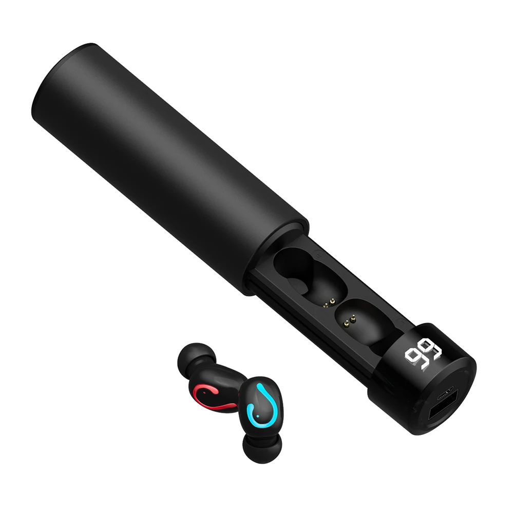 Мини Bluetooth наушники беспроводные голосовые звонки, музыка стерео наушники с power Bank LFX-ING