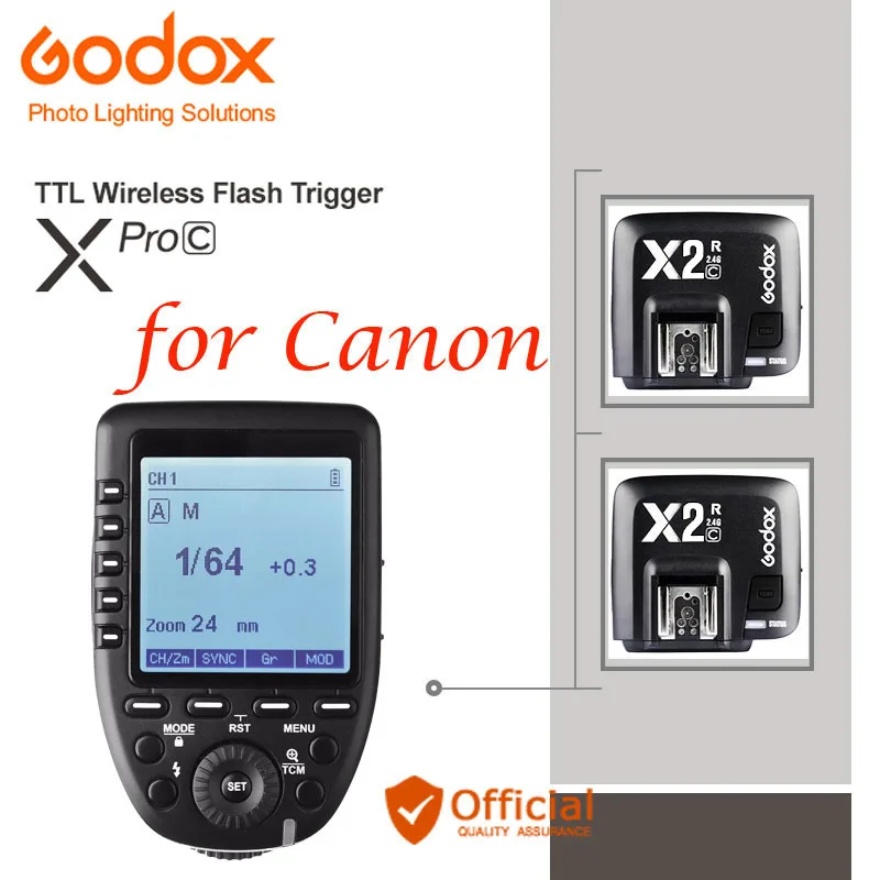 GODOX XPro C E TTL 2.4G Wireless Flash Trigger+Receiver For Canon EOS