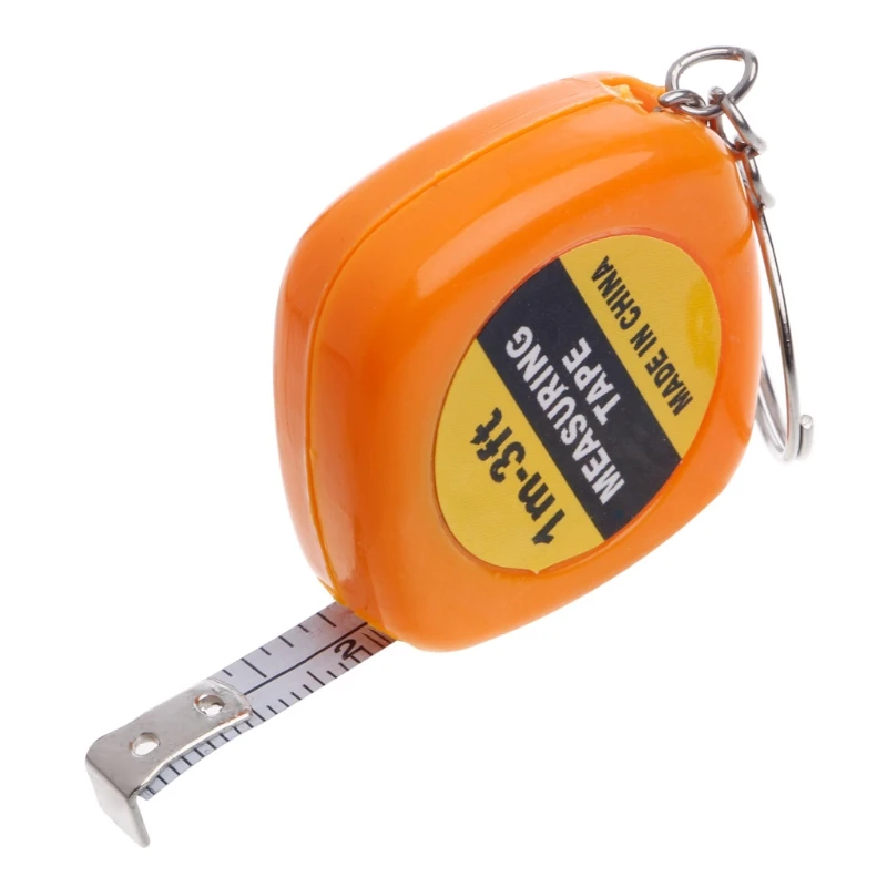 Tape Measure Easy Retractable Ruler Tape Measure Mini Portable Pull Ruler Keychain 1m/3ft
