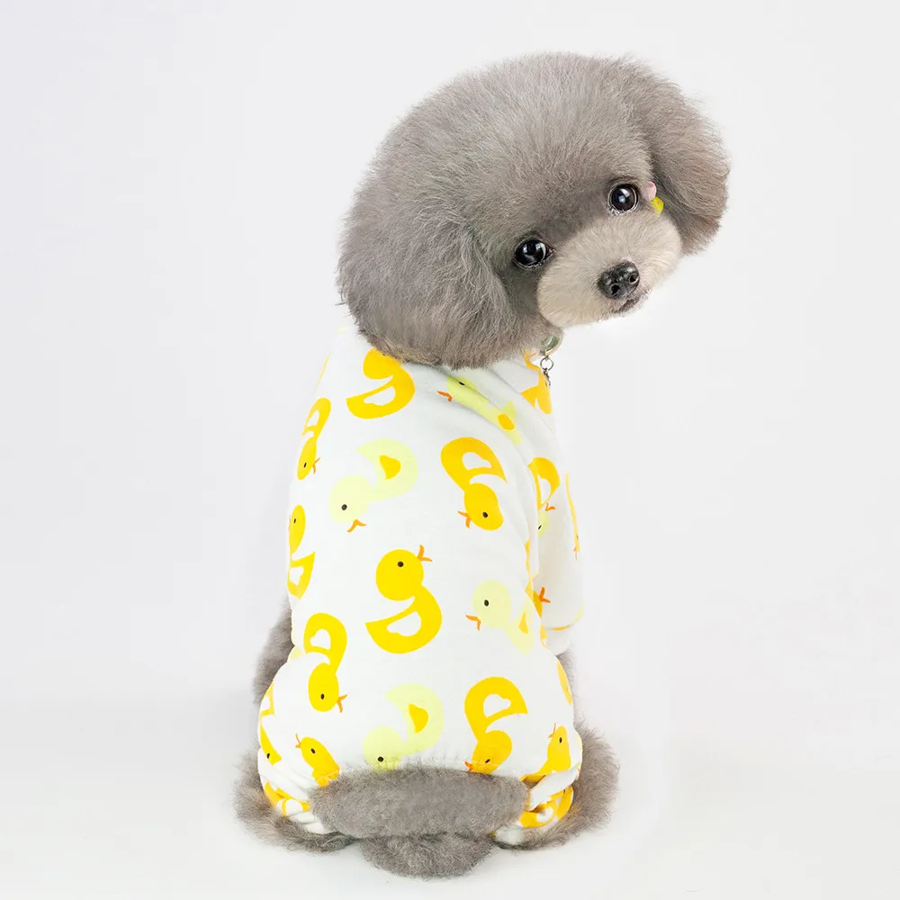 Милые маленькие пижамы для домашних животных для собак костюм комбинезон одежда для кошек пальто для собак для померанских собак Одежда с принтом рубашка - Цвет: banana